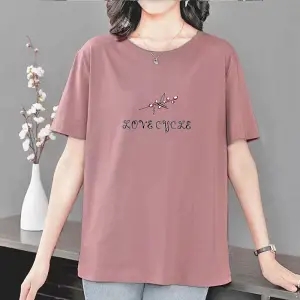 夏季新款纯棉大码妈妈装上衣T恤