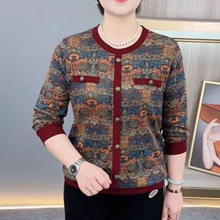 休闲百搭打底衫 2025秋冬新款 上衣女中年妈妈装 德绒圆领长袖 时尚