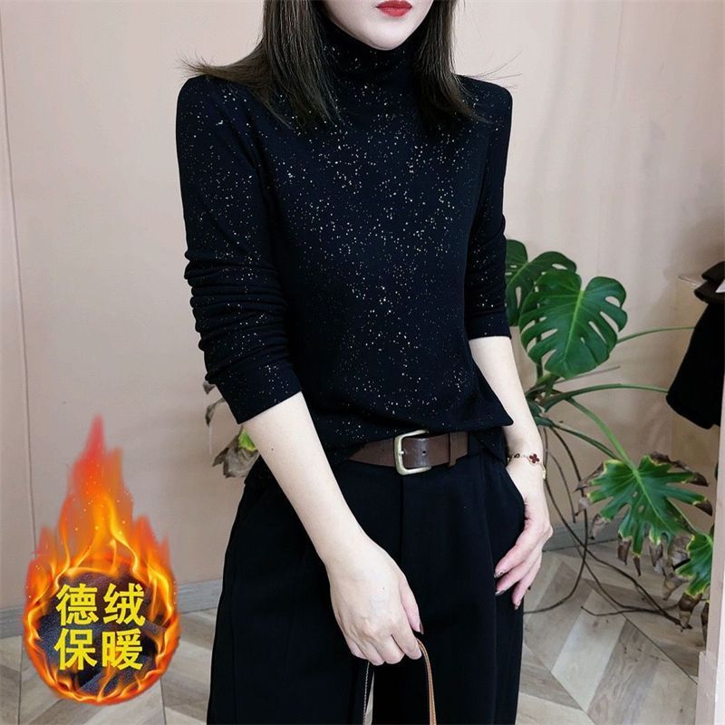 亮片长袖T恤女2025新款春秋