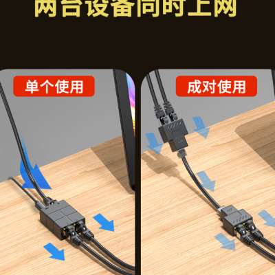 网线分线器一分二同时上网宽带网络三通头1分2分配器办公宿校园网