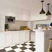 厨房橱柜欧式 柜门板多层实木整体定制做 吸塑模压烤漆亮光面衣橱鞋