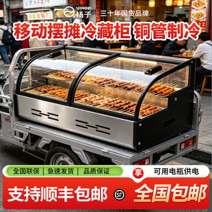 扬子铜管台式阶梯冷藏三层展示柜夜市三轮车移动摆摊冰柜商用保鲜