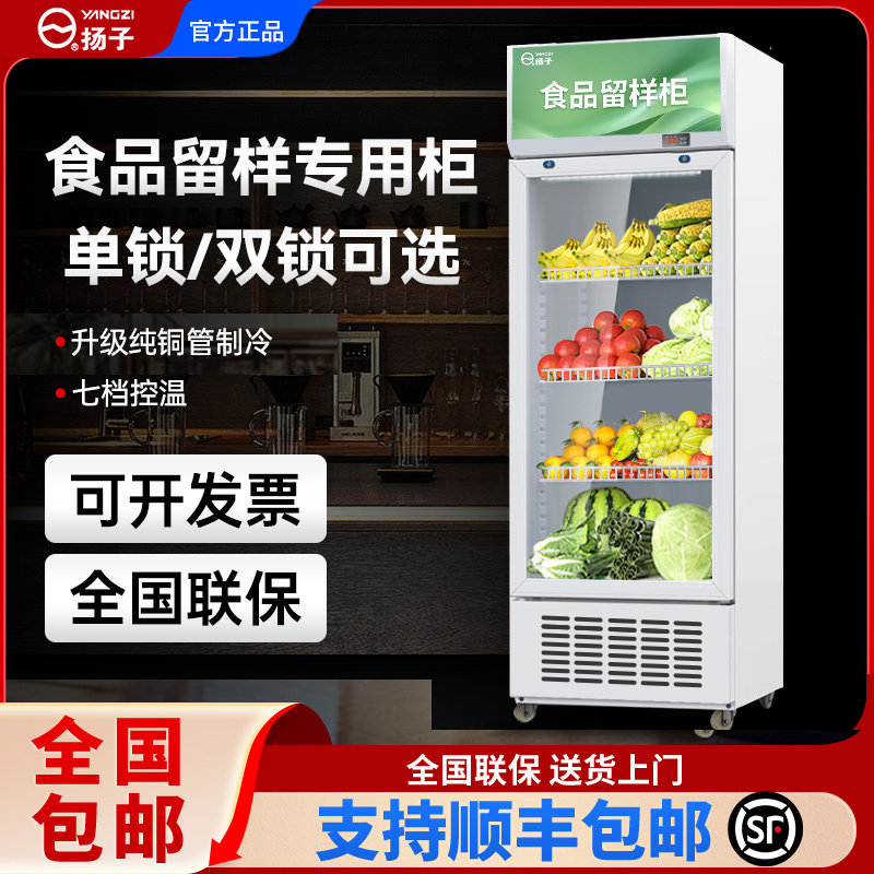 扬子铜管冷藏保鲜幼儿园食品留样柜带锁餐厅食堂小冰箱商用留样柜