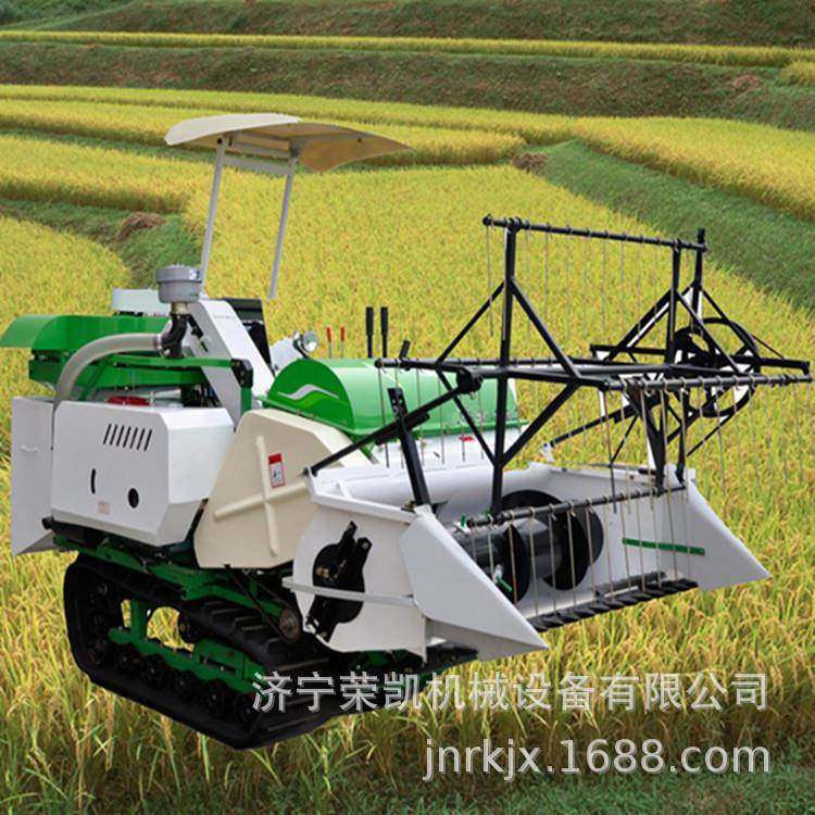 全自动履带联合小型稻谷收割机全喂入大豆小麦水稻脱粒收割机价格