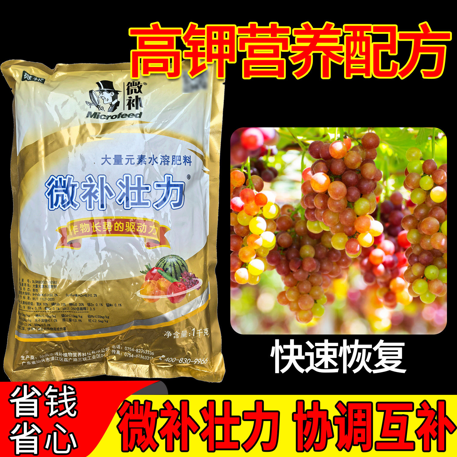 正品微补壮力大量元素水溶肥料正牌叶面肥果实膨大恢复长势农用肥