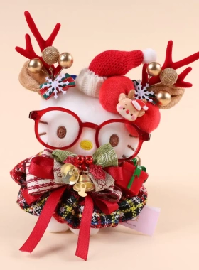 【圣诞节系列】正版helloKitty挂件包包挂件玩偶毛绒玩具圣诞礼物