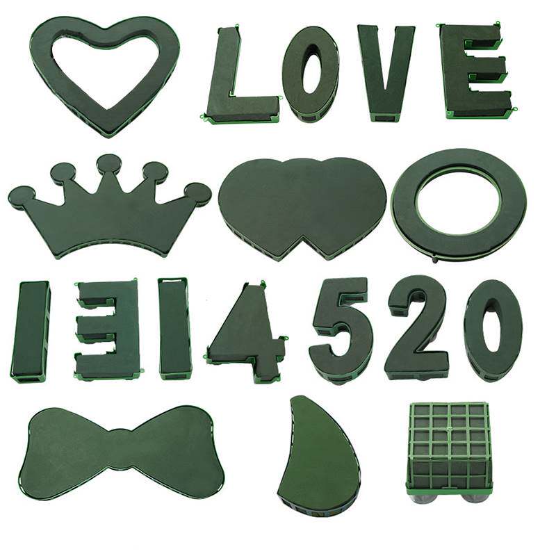 卓林心形花盘婚车装饰车头插花桃心花泥带吸盘长方形六爪花店婚庆