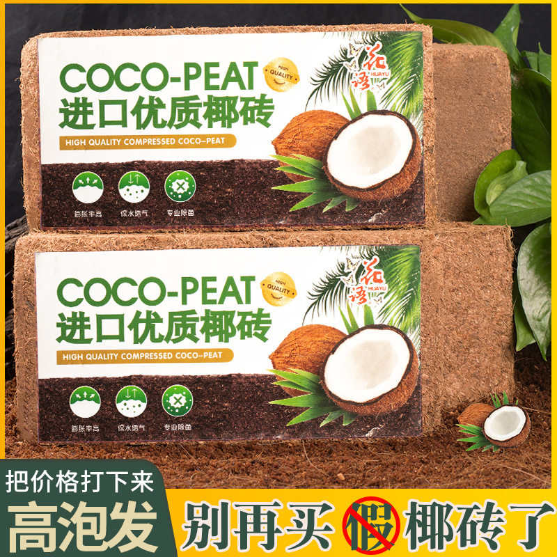 COCO-PEAT进口优质椰砖种植营养土花园椰糠爬宠专用花盆椰土盆栽