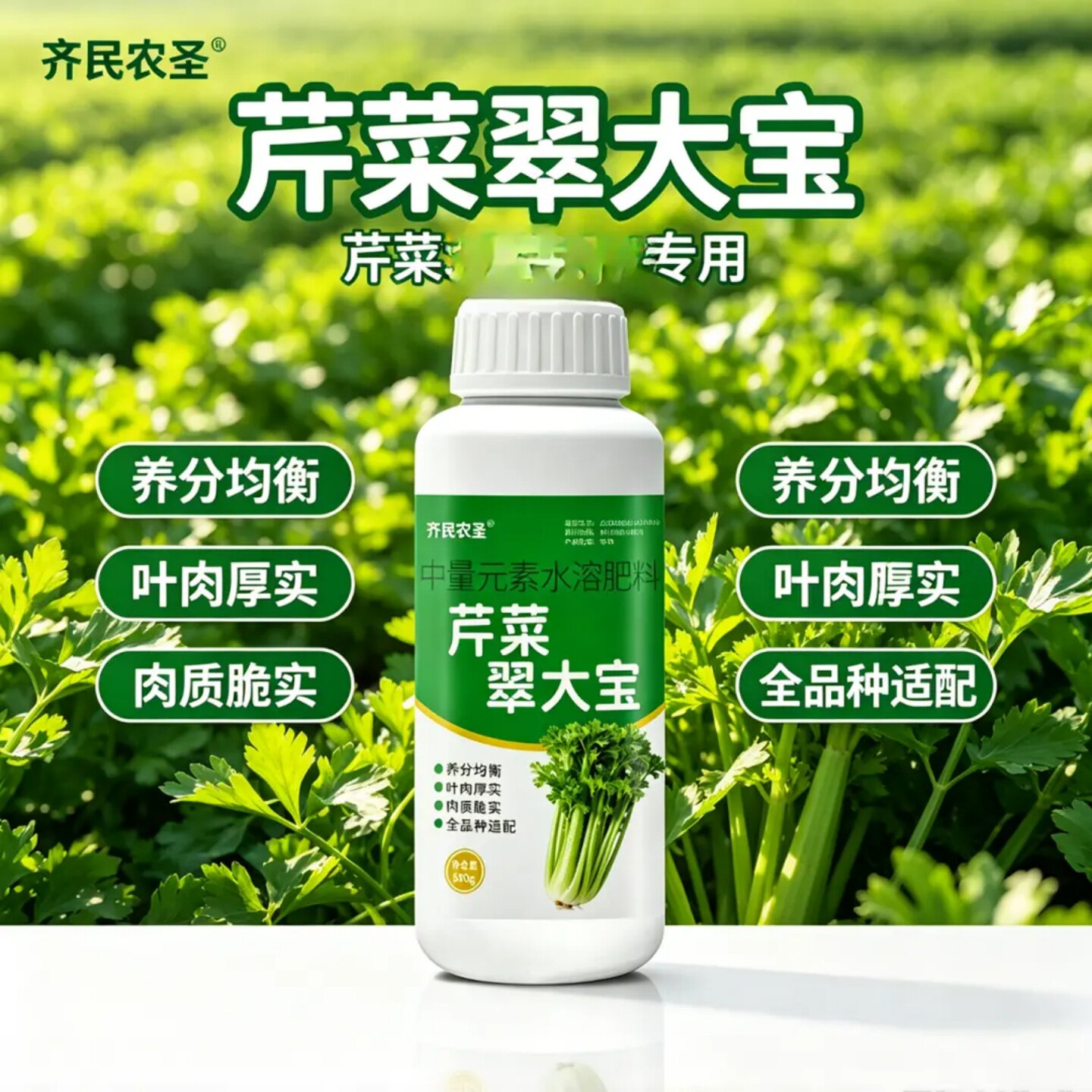 齐民农圣芹菜翠大宝芹菜宝宝通用水溶肥料蔬菜嫩绿芹菜有机质氮肥