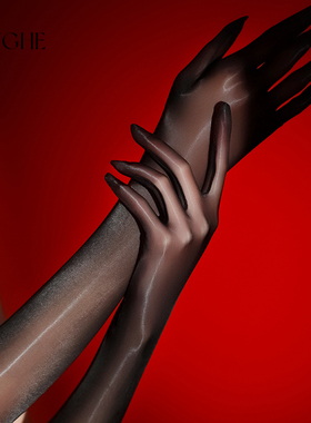 轻禾「幽兰」高透超薄油光丝袜手套性感丝滑高弹润滑极光黑丝情侣