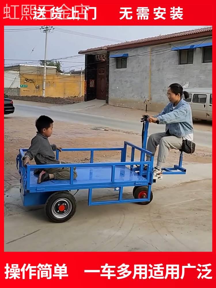 适用于电动平板车搬运车倒骑驴三轮车摆摊仓库大棚果园手推车可进