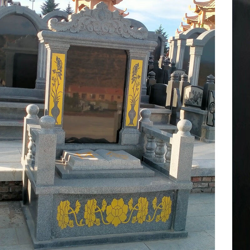 墓碑花岗岩刻字石碑墓地陵园农村土葬墓汉白玉围坟石厂花岗岩高7