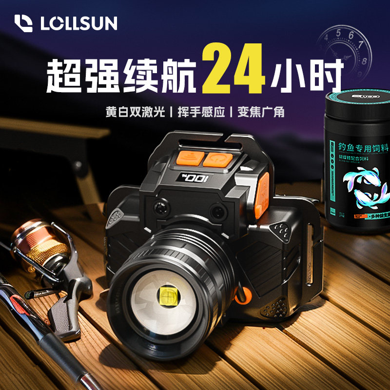 头灯2025新款强光超亮充电式超长续航头戴式感应户外夜钓鱼专用灯
