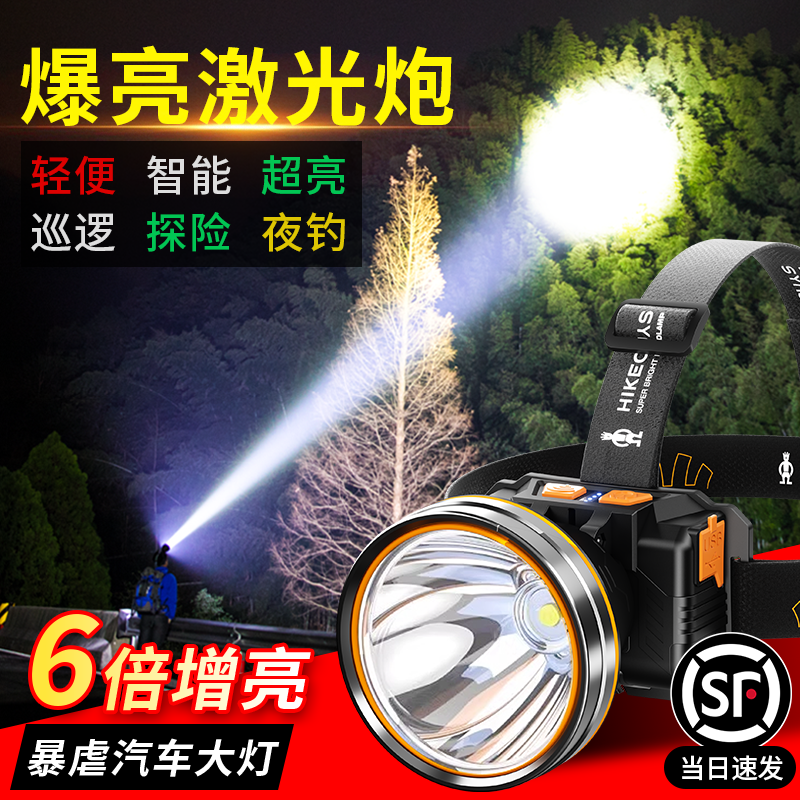 新款超亮头戴式感应强光头灯
