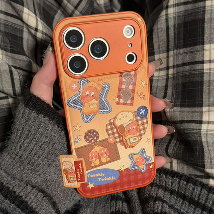 适用苹果17promax橙色星星宝宝手机壳IPhone17/16pro新款15/14plus可爱小米17promax卡通findX9全包vivoX300