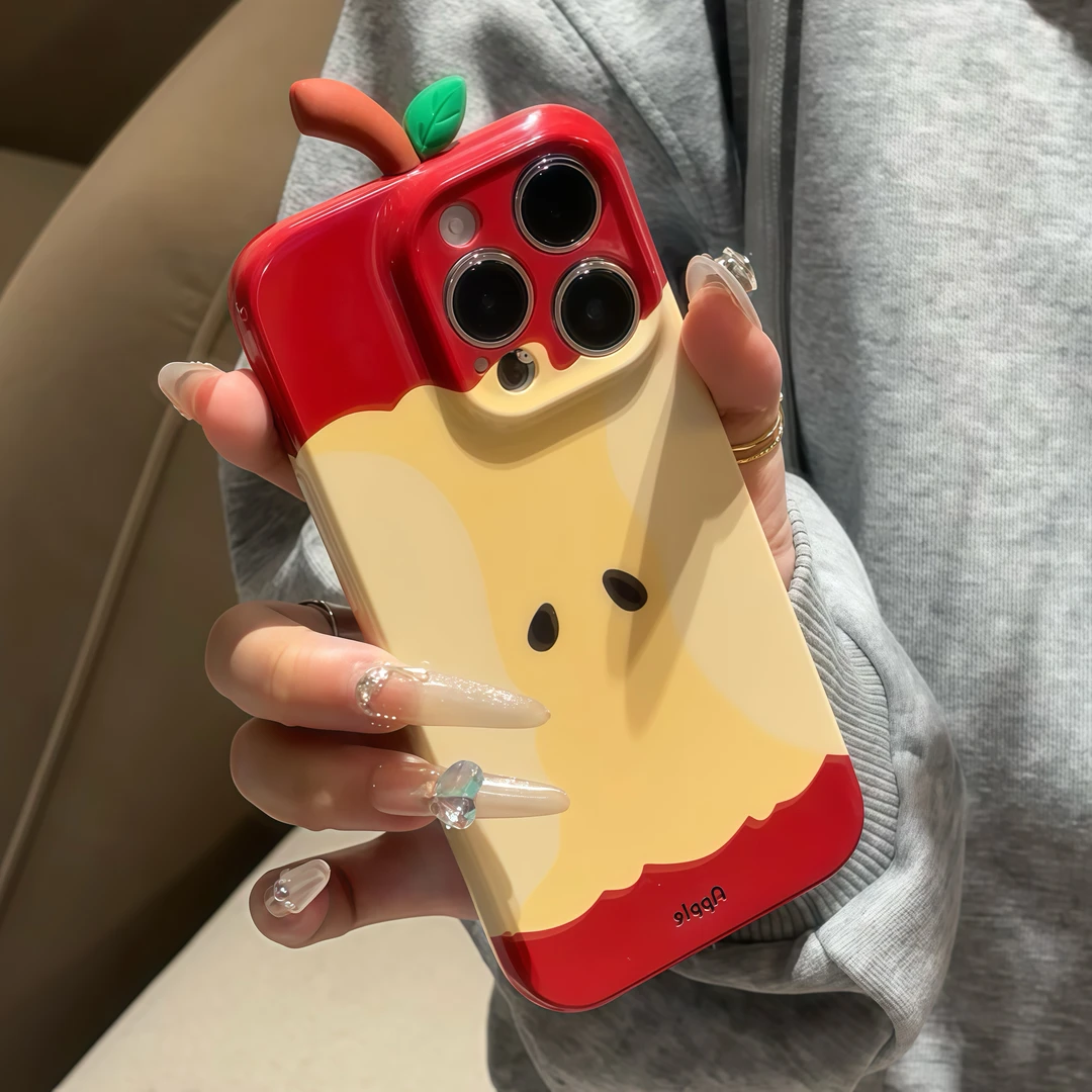 韩风个性红苹果核iPhone17手机壳