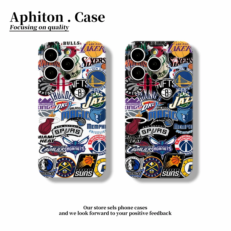 潮酷创意篮球队队标全包手机壳