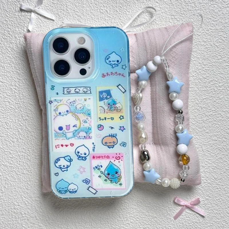 卡通水珠插画星星挂链17手机壳