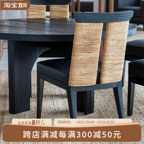 设计师卧室靠背家用椅子实木法式