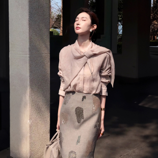 秋季重要场合干练气质轻奢高级感女人味通勤老钱风衬衫连衣裙套装
