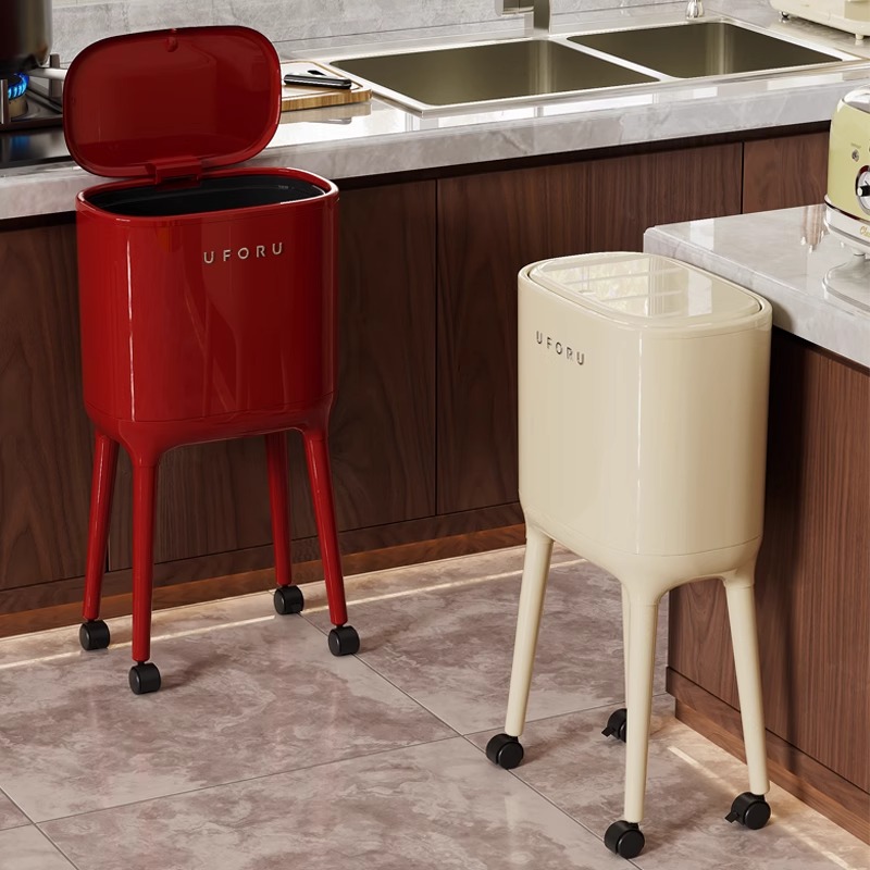 【高脚免弯腰】厨房垃圾桶可移动