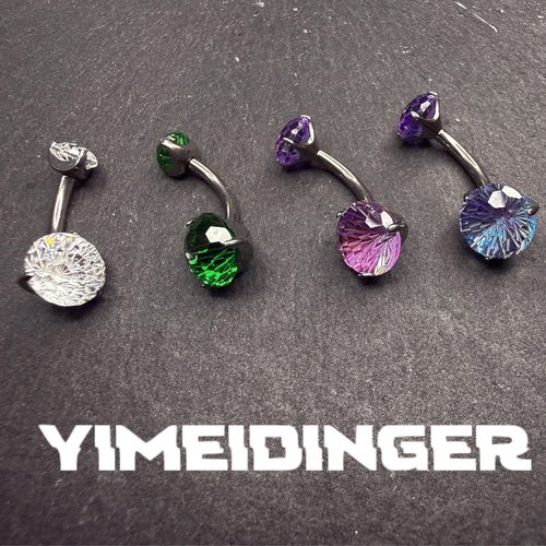 烟花切渐变通体钛合金脐钉爆闪