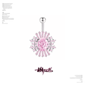 脐钉女爆闪装 饰遮肚脐大钻钛钢f136钛合金肚脐钉穿刺锆石超亮