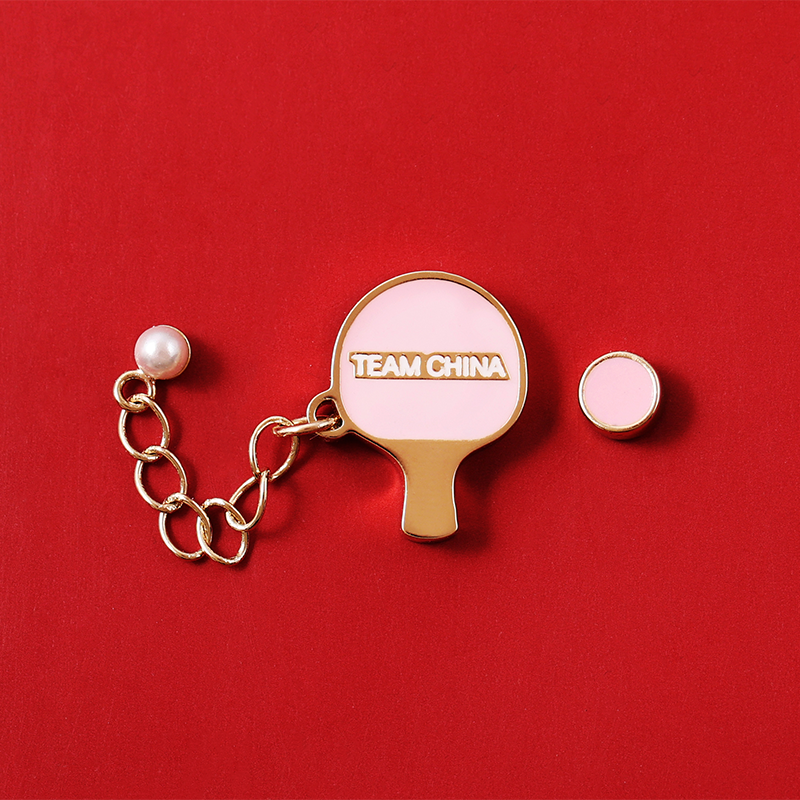 国家队乒乓球网球耳饰体育运动金属珍珠首饰珠宝挂件男女跨年送礼