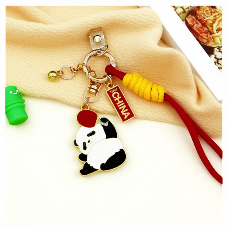 中国国家队熊猫运动钥匙扣乒乓球