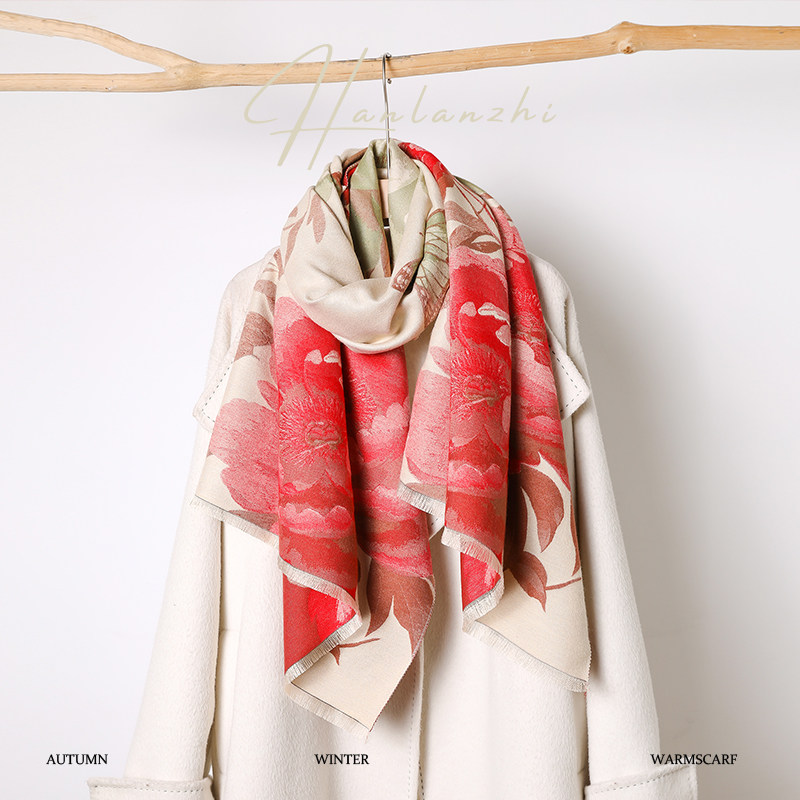 汉岚芝新款秋冬新中式围巾女保暖披肩时尚高级感送妈妈礼盒礼物