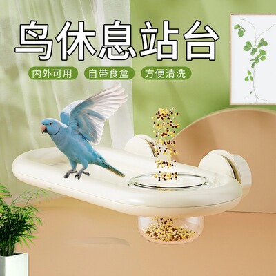 鹦鹉休息站台喂食器小鸟盒