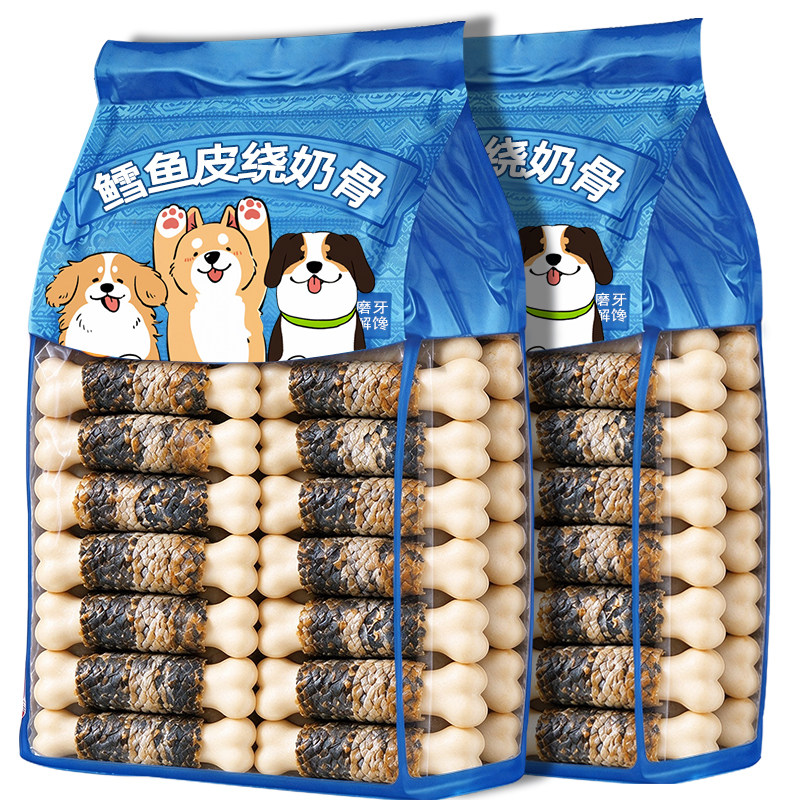 【适口性佳】鳕鱼皮缠绕钙奶骨
