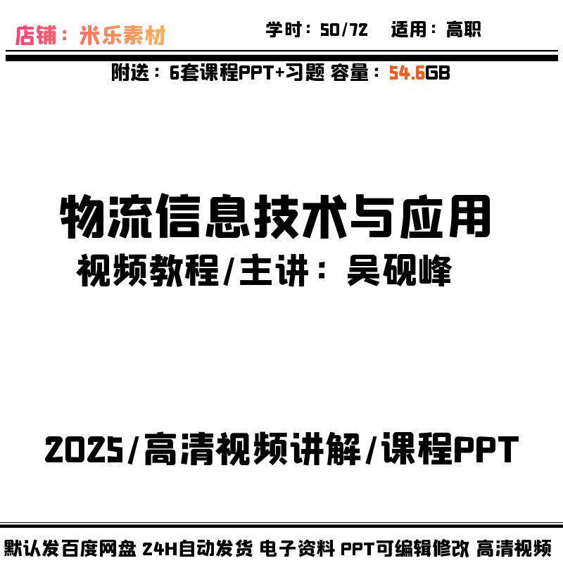 视频课程物流信息技术与应用高职6套课程课件PPT教学备课编码管理