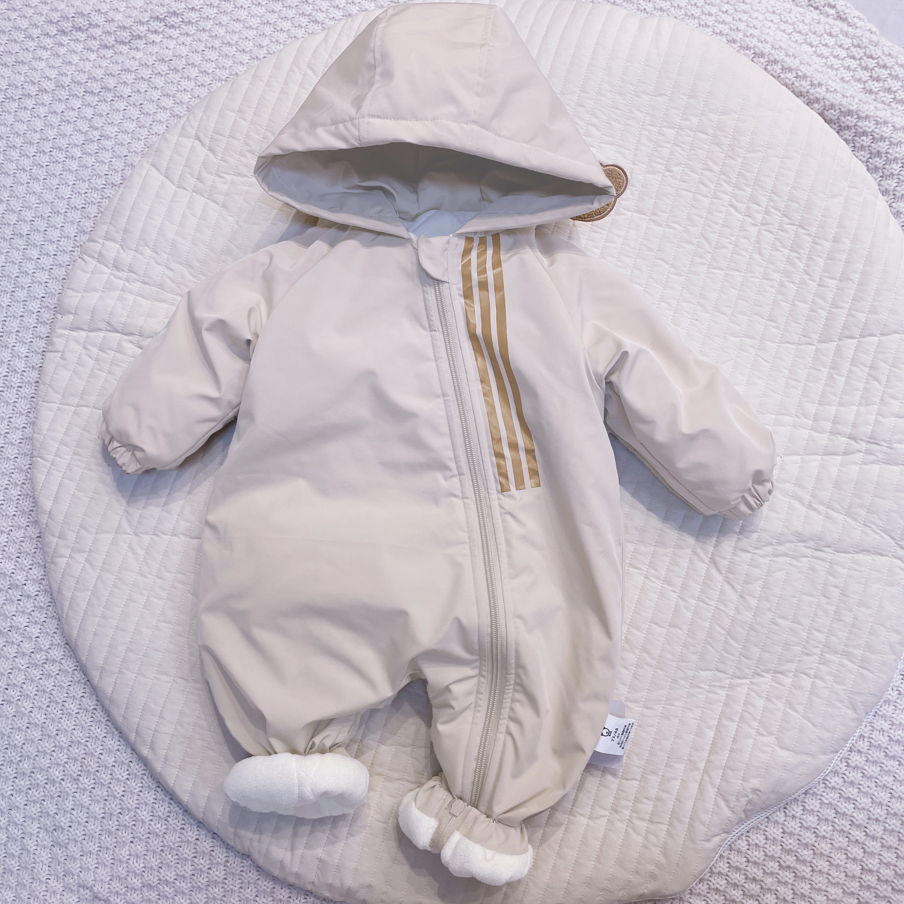 【秋冬款运动风冲锋衣】婴儿宝宝保暖连体哈衣休闲男女宝外穿爬服