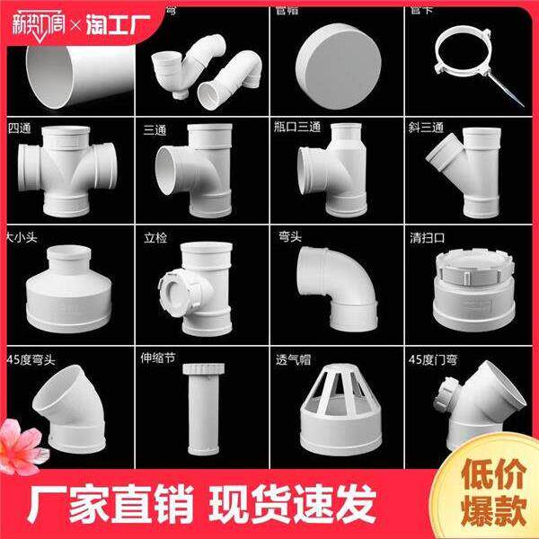 ppc水管接头配件50/75/110pvc延长插内外大小直接接头排水管束口