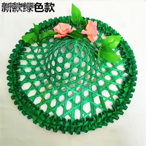 舞蹈斗笠帽子儿童跳舞演出竹编草帽少儿舞台表演道具广场舞花竹帽