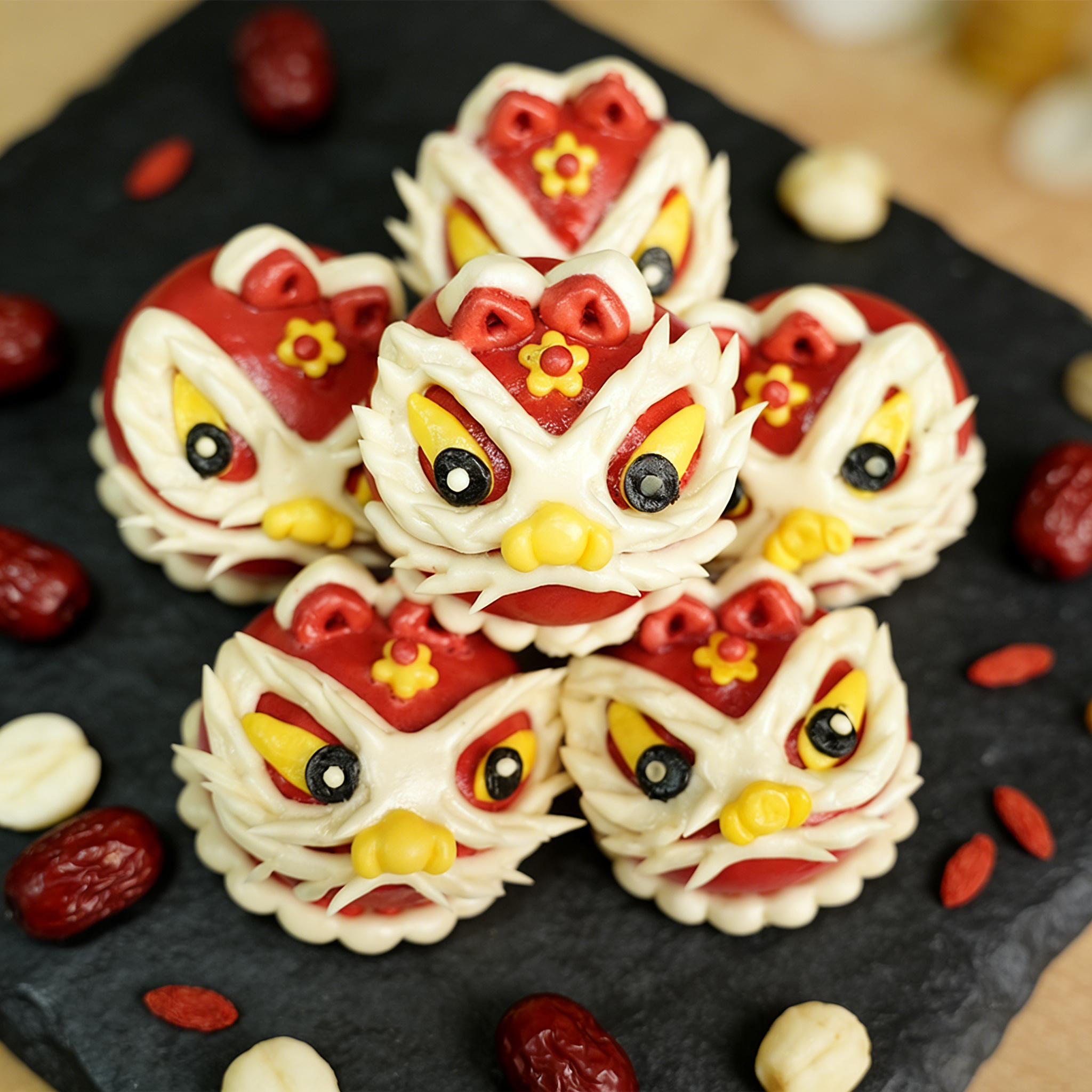 百岁百天醒狮周岁馒头宝宝抓周生日花馍儿童饽饽春节过年传统糕点