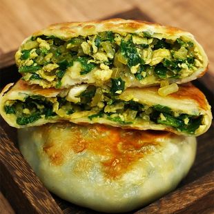 今月韭菜鸡蛋馅饼爆汁纸皮煎饼韭菜鸡蛋味懒人早餐半成品韭菜盒子