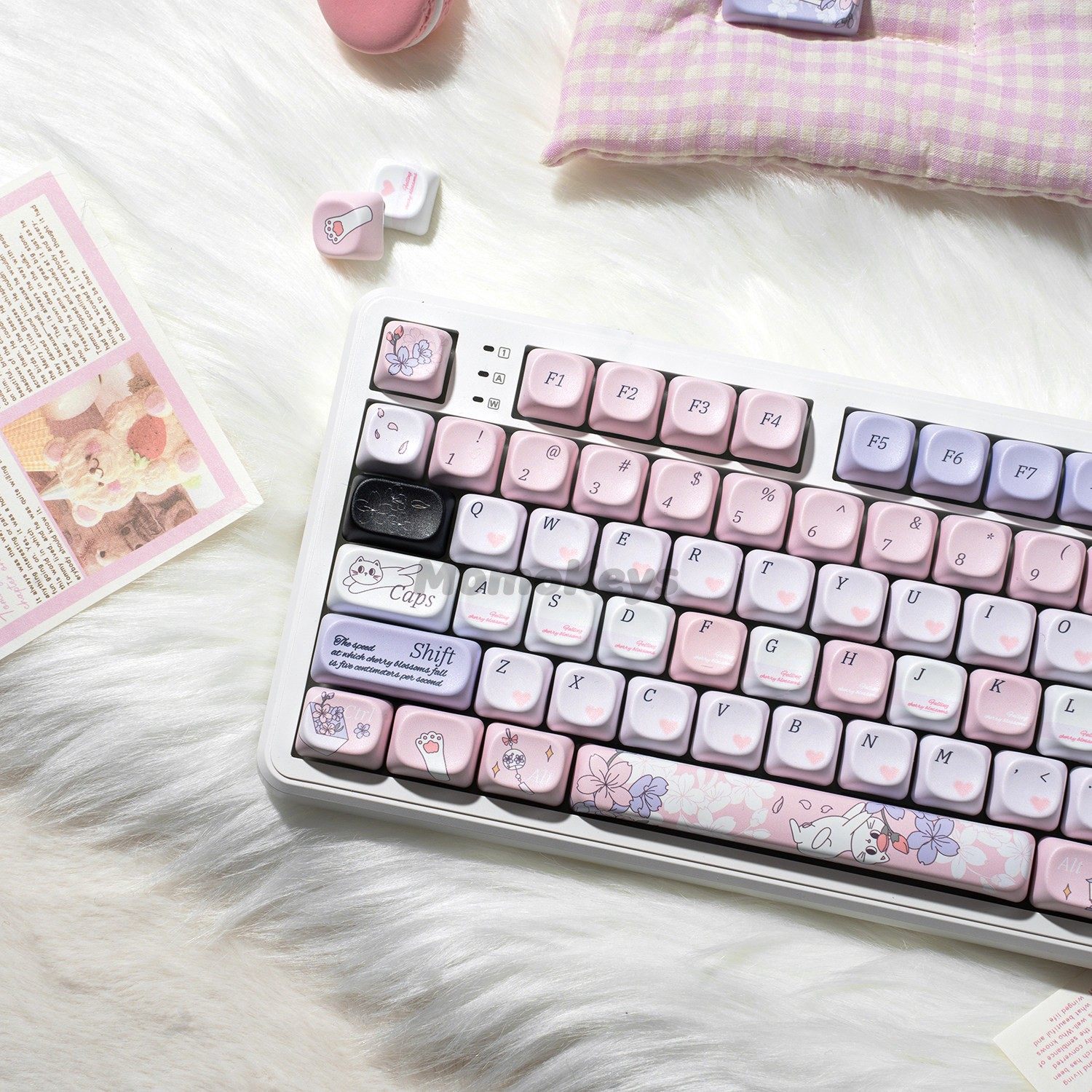 落樱笺一整套粉色机械键盘键帽FC MOA高度高颜值小全套个性二次元,电脑硬件/显示器/电脑周边,键帽,淘宝优惠券,粉丝福利购,淘宝优惠卷