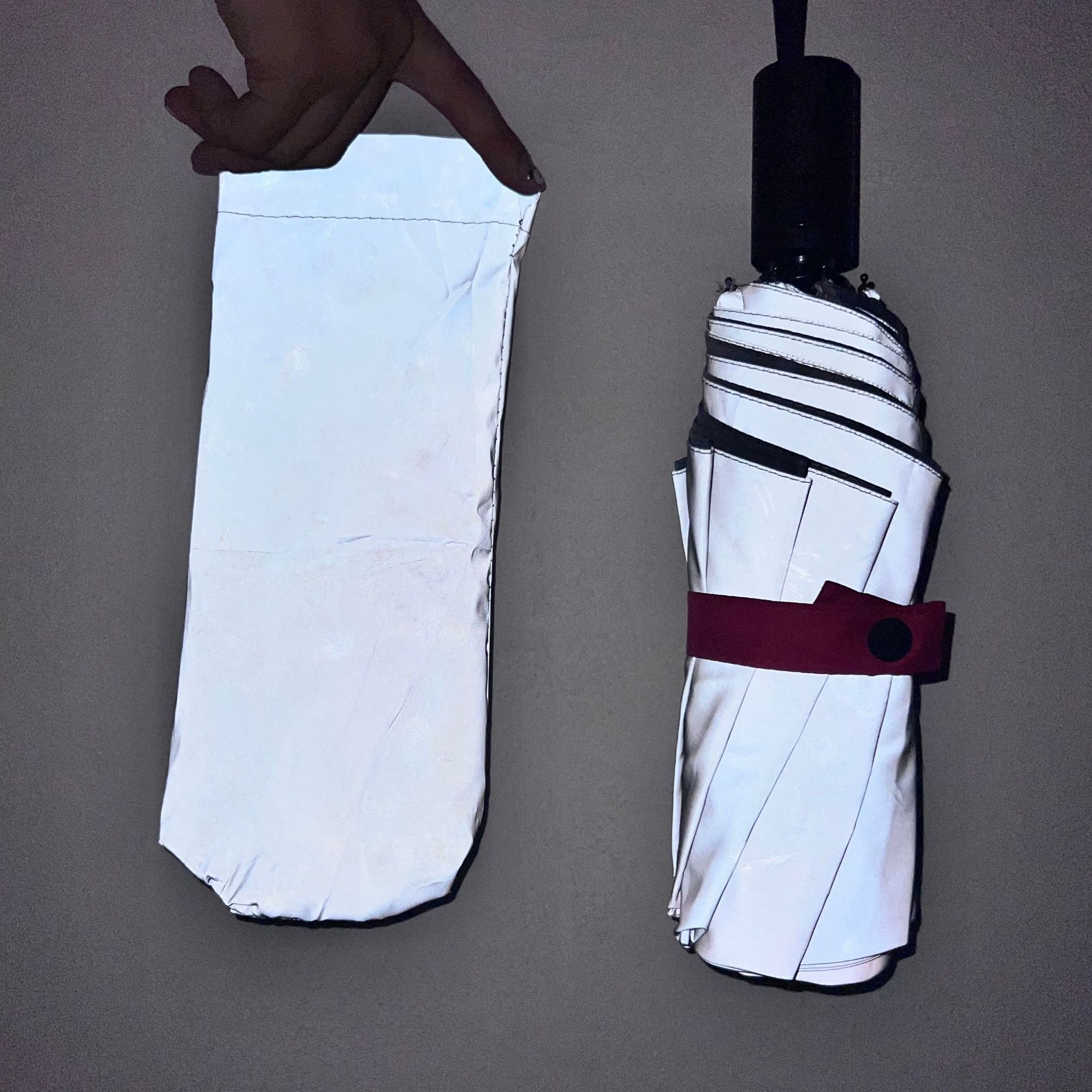 夜行镭射雨伞全自动加厚加固学生反光伞防风防晒折叠伞遇水变色伞