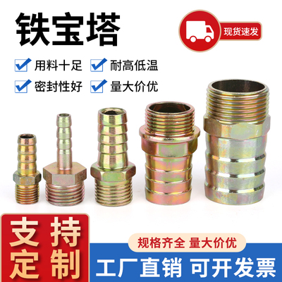 铁镀彩外丝直通宝塔管接头