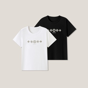 時尚 女式 氣質鑲鉆休閑百搭短袖 潘星星專屬 T恤SS26201