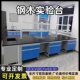 钢木实验台全钢实验室工作台学校化验室操作台耐酸碱理化板带水槽