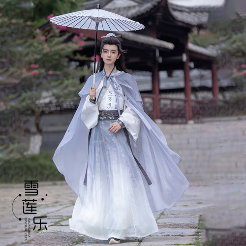 雪莲乐原创汉服【墨侠】男女侠客风宋制交领长衫酷飒齐腰国风古装