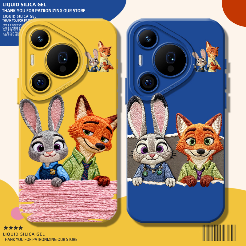 适用毛线情侣手机壳尼克朱迪兔子