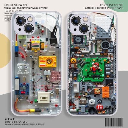 机械马里奥手机壳适用苹果17promax内部结构iphone16乐高积木iqooz9电路板vivox300高级感oppofindx9一加15/7