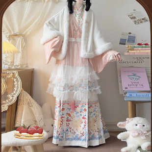 汉尚豪原创明制汉服加绒交领比甲短衫琵琶袖汉洋折衷马面裙洛丽塔