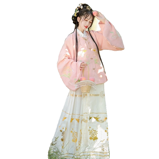 原创汉服女【画秋】中国风学生春秋季日常明制马面裙套装2024新款