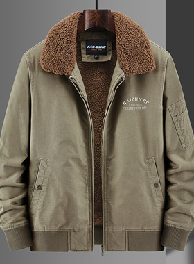 2025男装冬季加绒加厚休闲潮流宽松户外棉衣外套