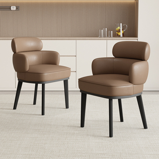 高级感餐厅靠背椅家用餐桌椅子 椅子设计款 意式 轻奢餐椅2025新款